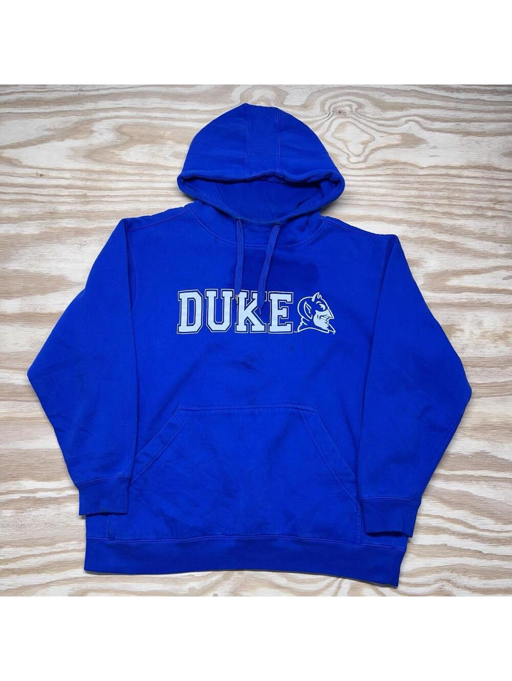 Vintage Champs University Of Duke Blue Devils Basketball Double Sided Hoodie XXL